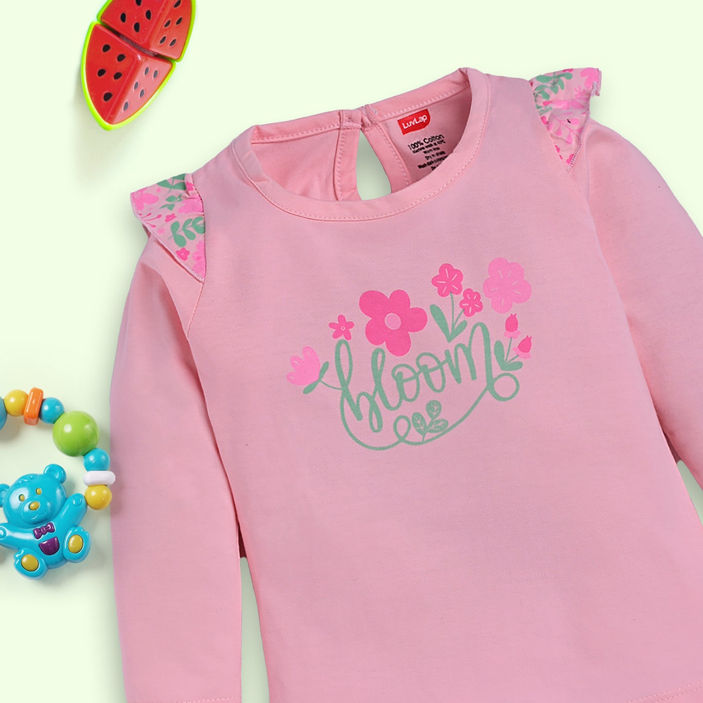 Baby Girls Pack Of 3 Full Sleeve Top & Pyjama Set 100% Cotton