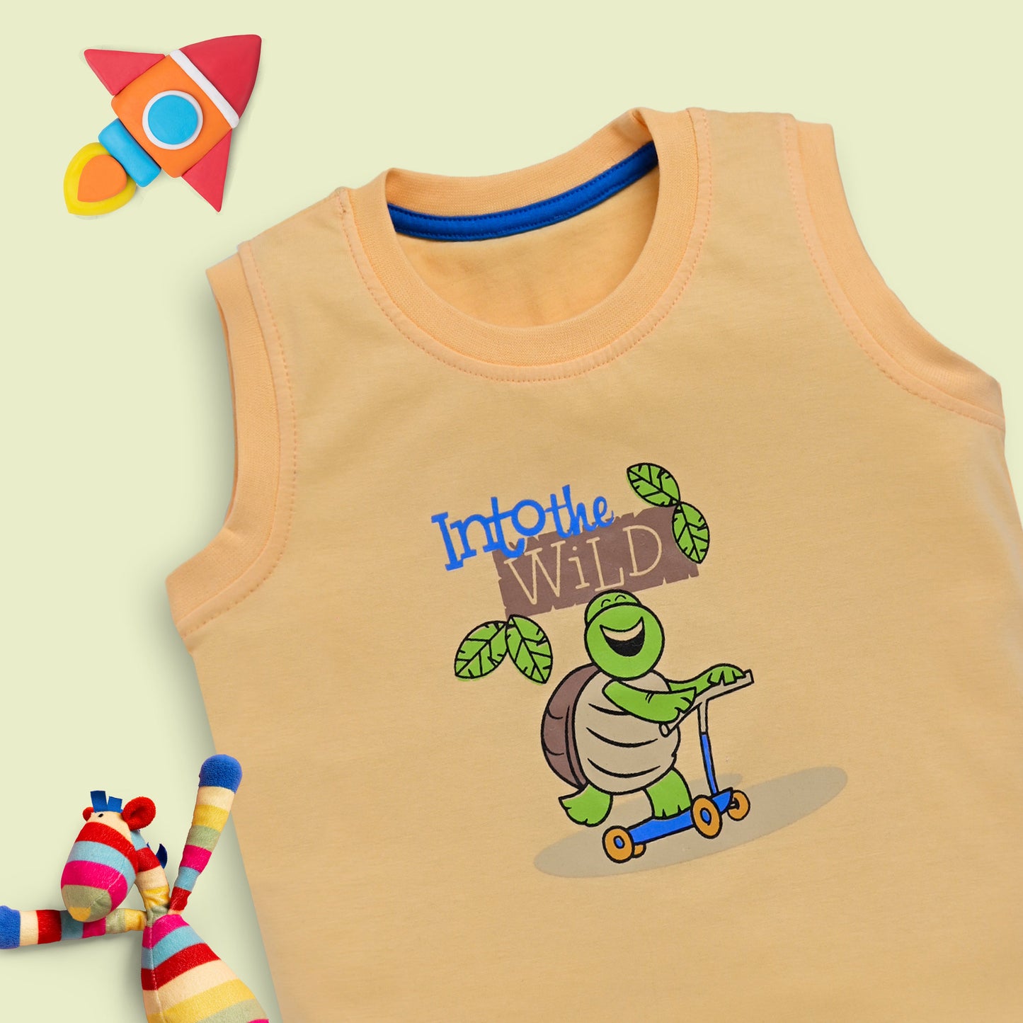 Baby Boys Pack Of 3 Sleeveless Tank Top & Shorts Set 100% Cotton