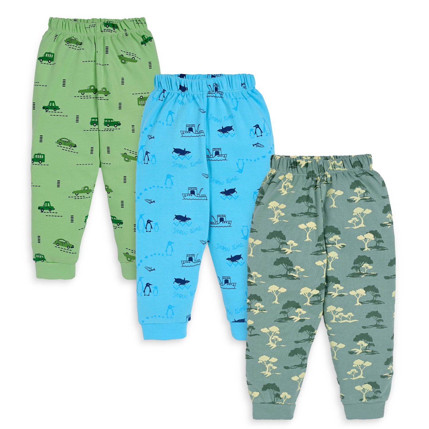 Baby Boys & Baby Girls Pack Of 3 Pyjama 100% Cotton