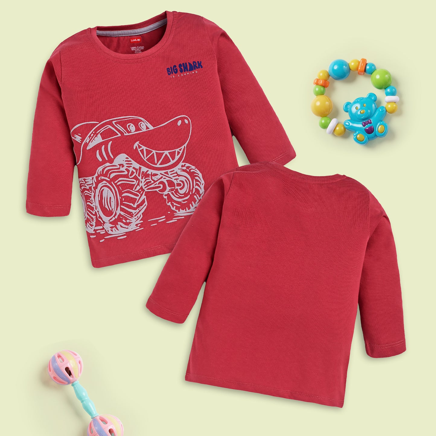 Baby Boys Pack Of 4 Full Sleeve T-Shirt 100% Cotton