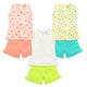 Baby Girls Pack Of 3 Sleeveless Top & Shorts Set 100% Cotton
