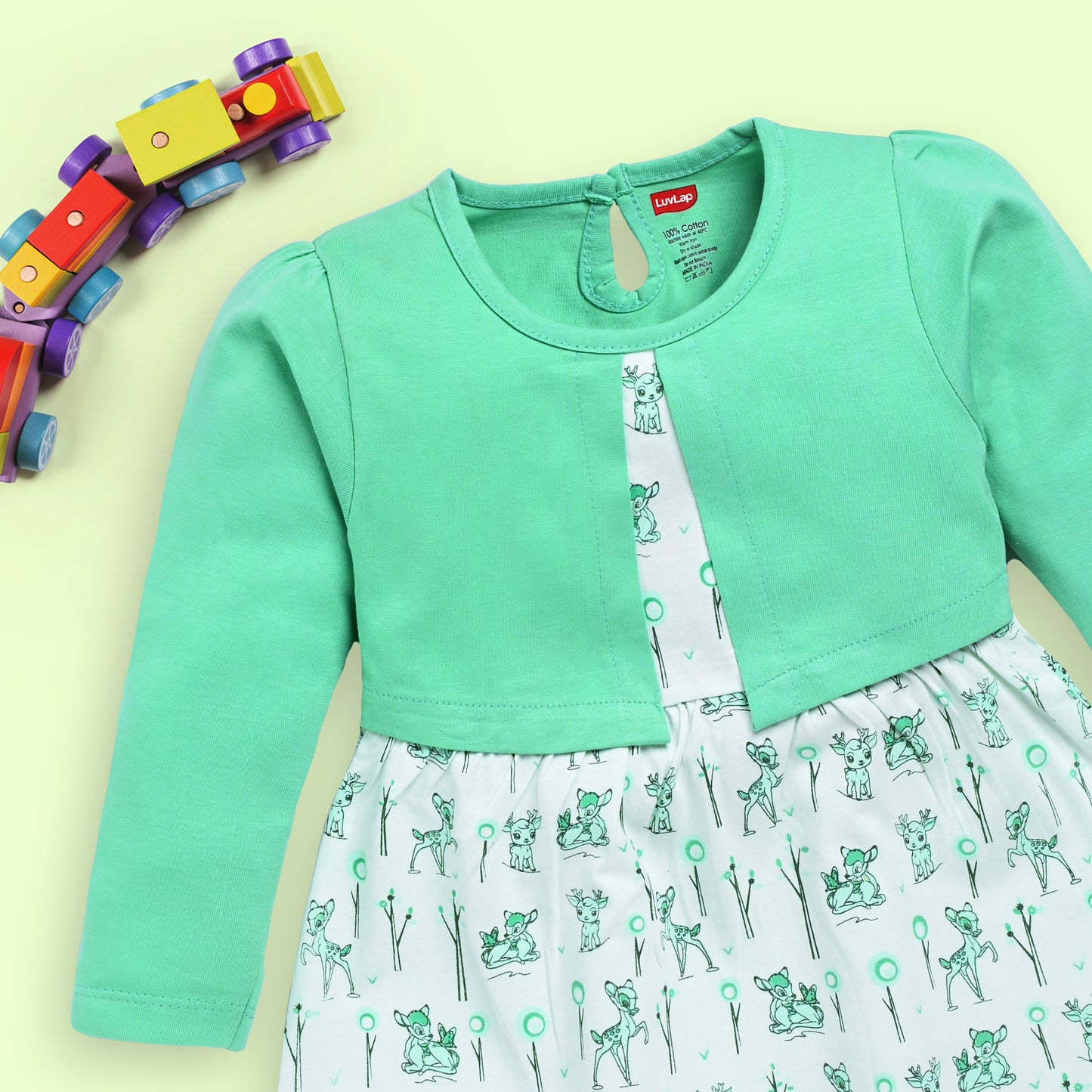 Baby Girls Pack Of 3 Full Sleeve Frock 100% Cotton