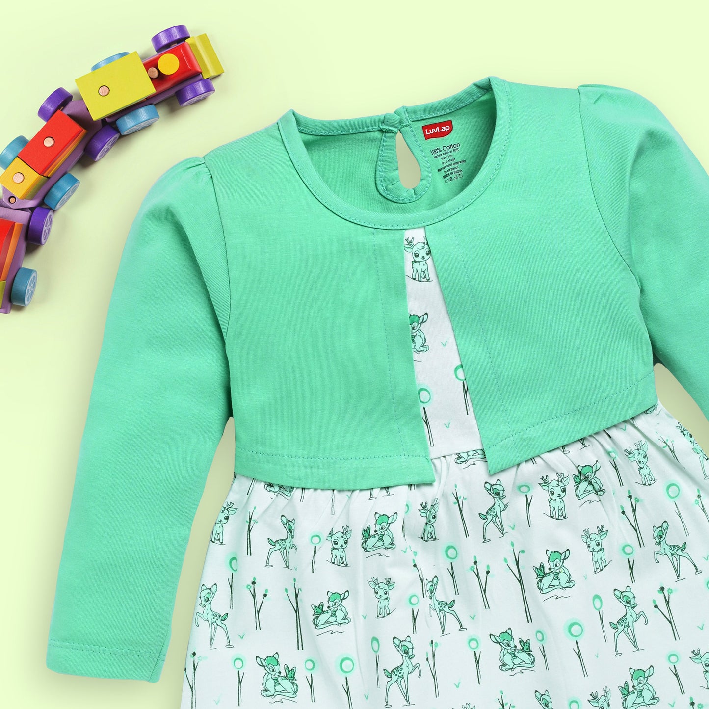 Baby Girls Pack Of 3 Full Sleeve Frock 100% Cotton