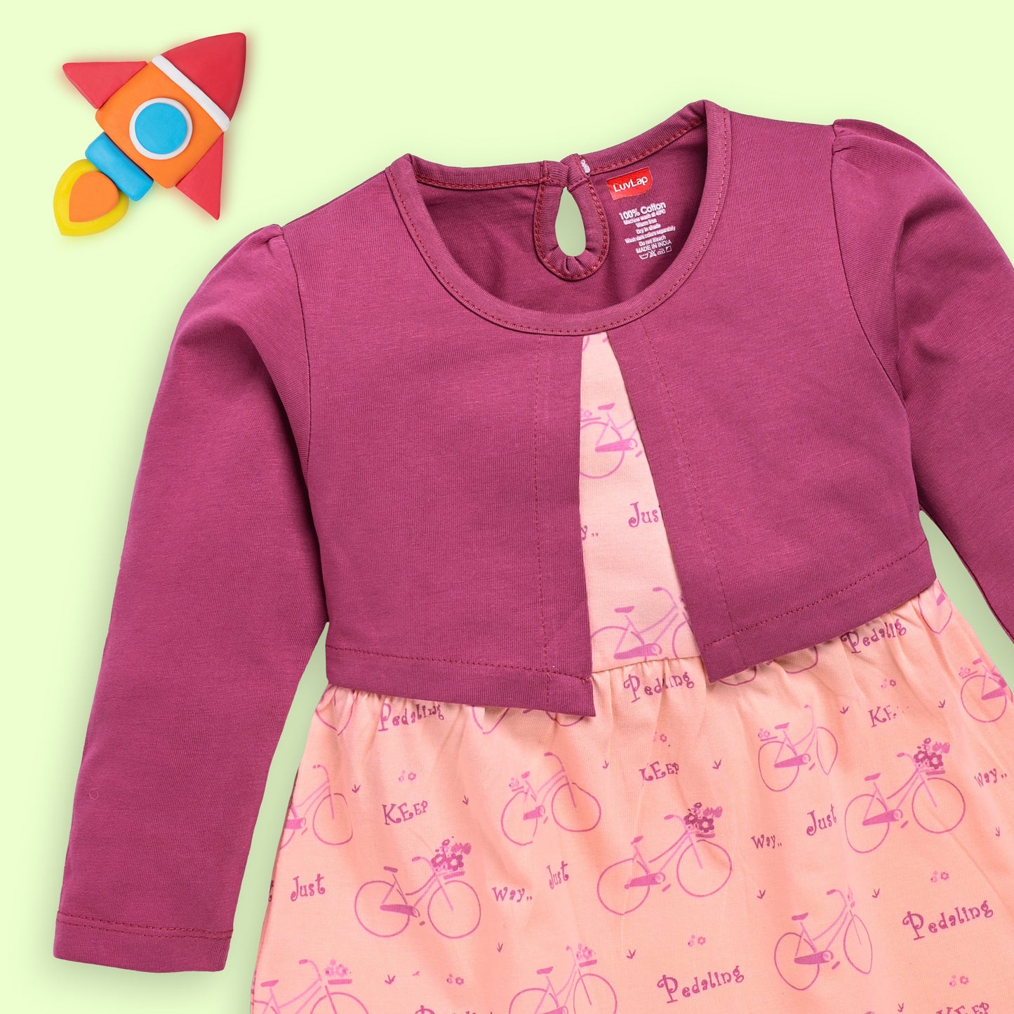 Baby Girls Pack Of 3 Full Sleeve Frock 100% Cotton