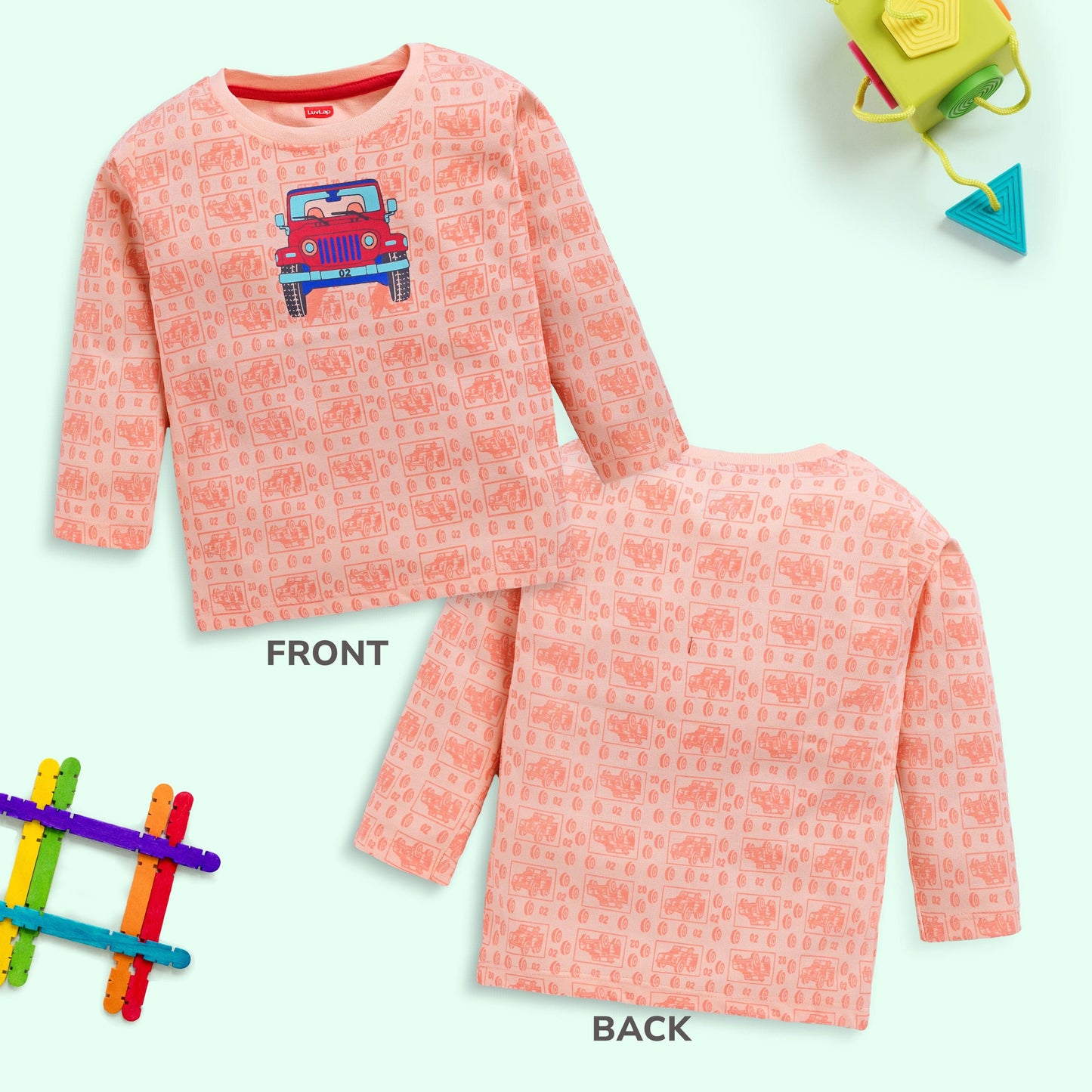 Baby Boys Pack Of 4 Full Sleeve T-Shirt 100% Cotton