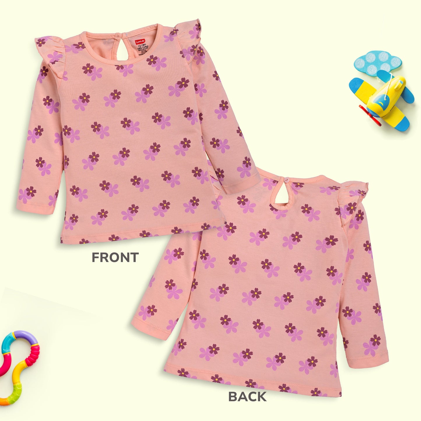 Baby Girls Pack Of 4 Full Sleeve Top 100% Cotton