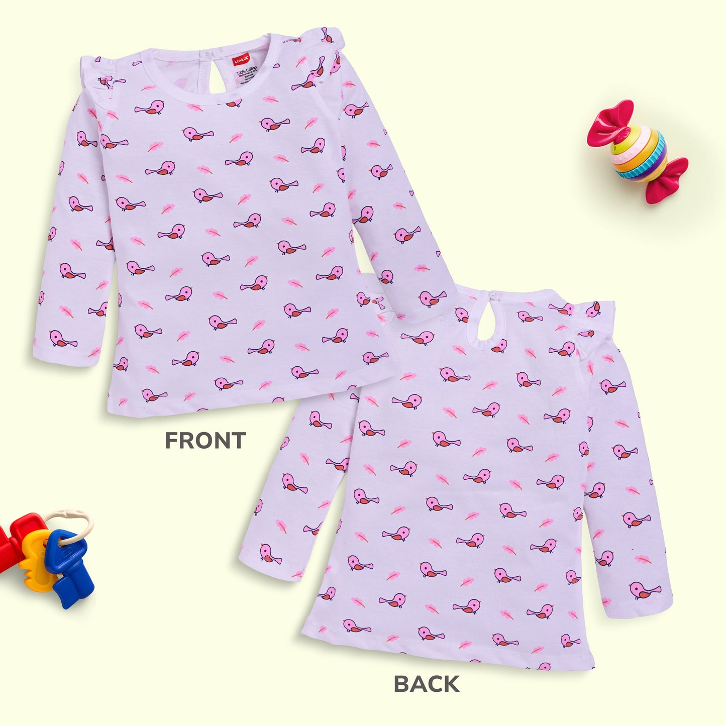Baby Girls Pack Of 4 Full Sleeve Top 100% Cotton