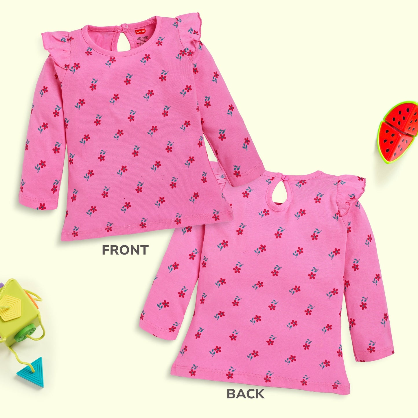 Baby Girls Pack Of 4 Full Sleeve Top 100% Cotton