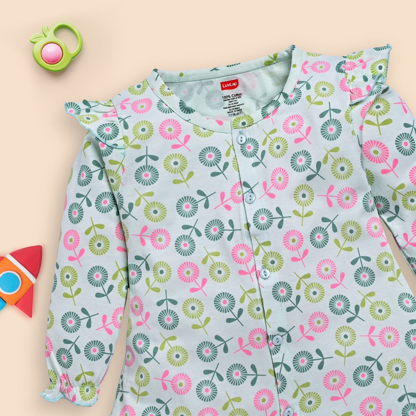 Baby Girls Pack Of 3 Full Sleeve Frock 100% Cotton