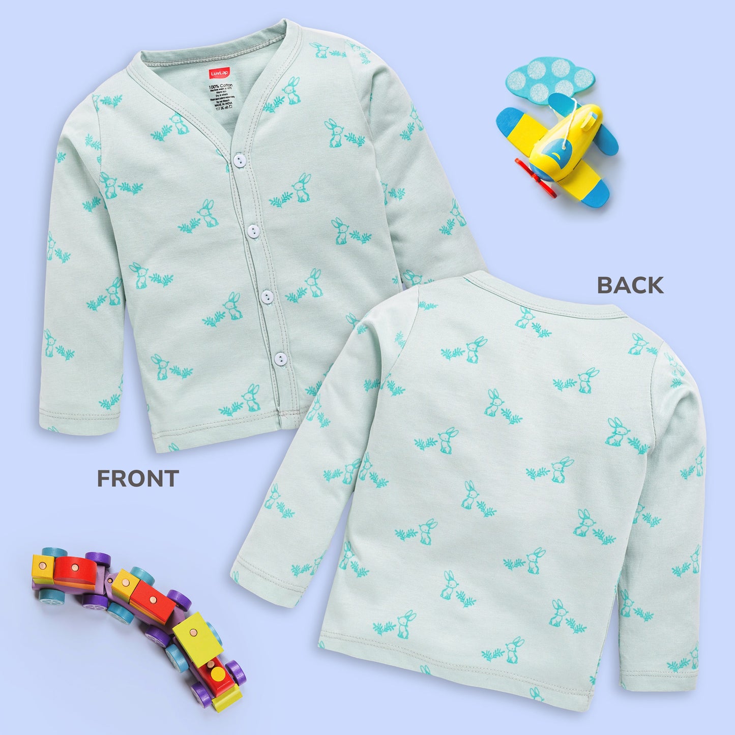 Baby Boys & Baby Girls Pack Of 4 Full Sleeve Jhabla, 100% Cotton