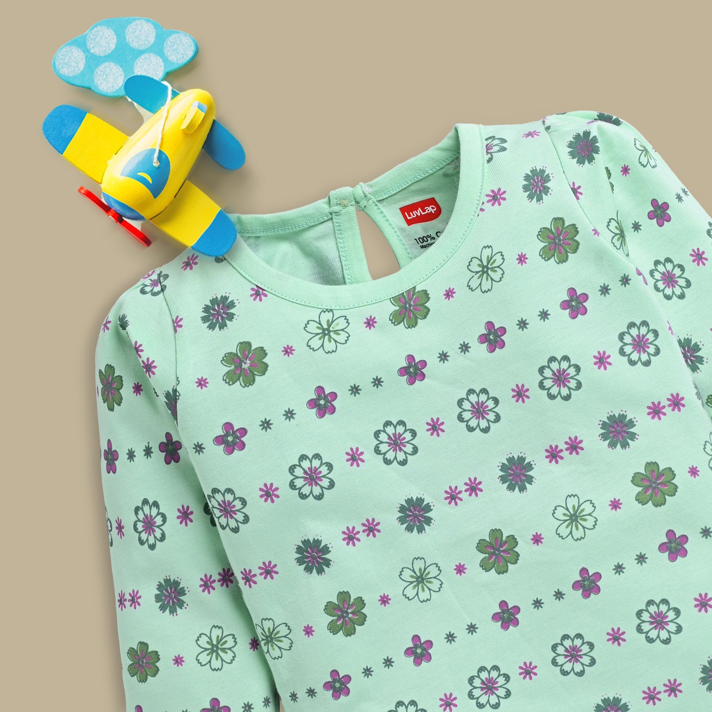 Baby Girls Pack Of 3 Full Sleeve Top & Pyjama Set 100% Cotton