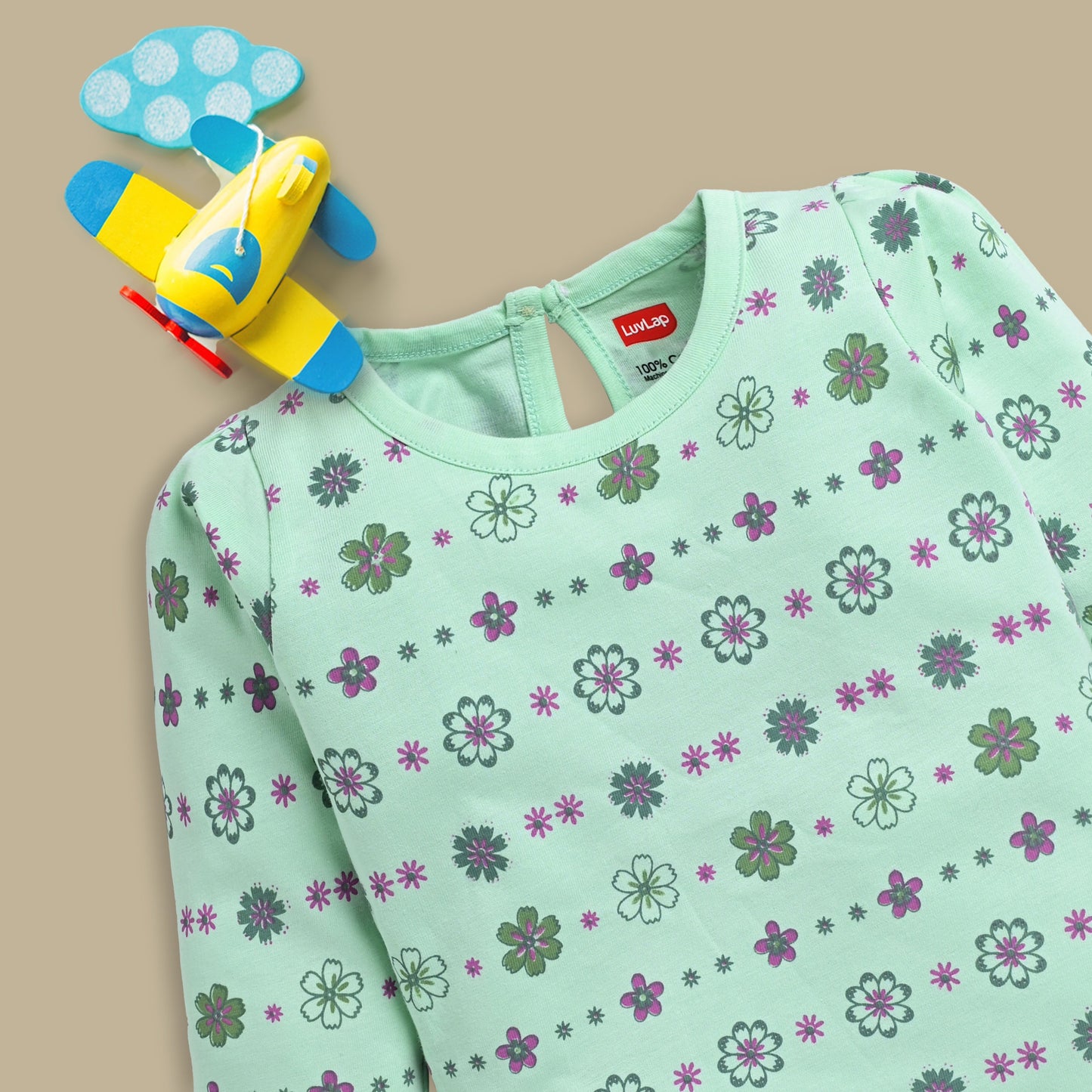 Baby Girls Pack Of 3 Full Sleeve Top & Pyjama Set 100% Cotton