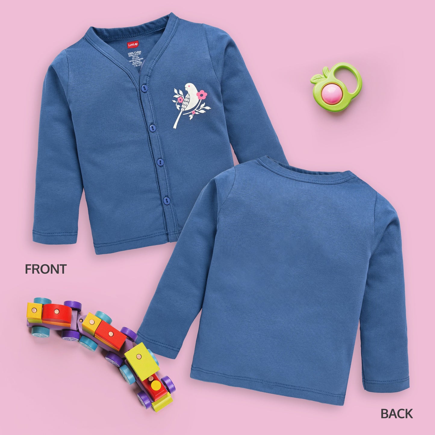 Baby Boys & Baby Girls Pack Of 4 Full Sleeve Jhabla, 100% Cotton