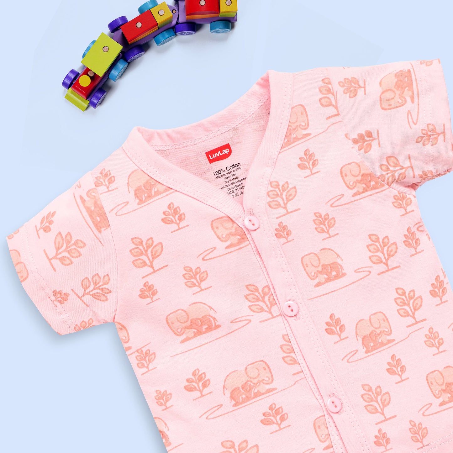 Baby Boys & Baby Girls Pack Of 3 Half Sleeve Jhabla & Shorts Set 100% Cotton