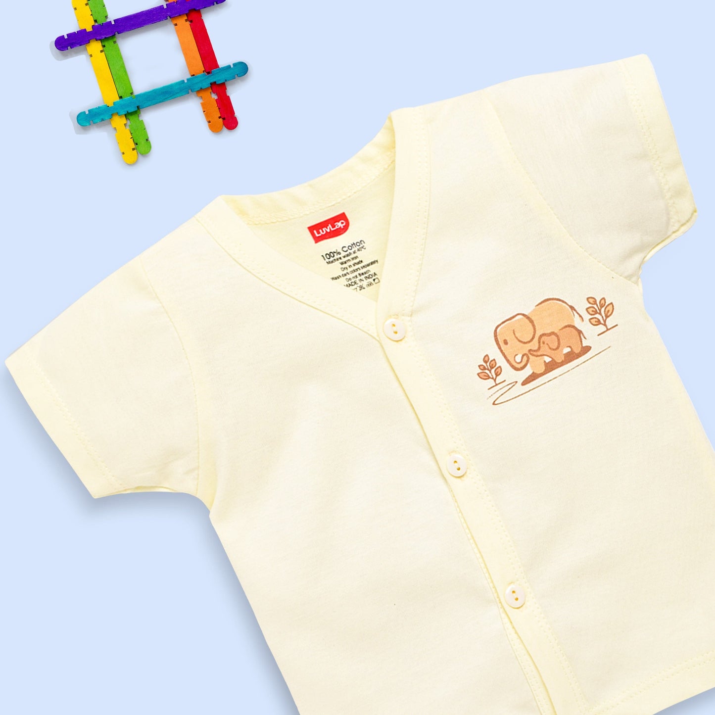 Baby Boys & Baby Girls Pack Of 3 Half Sleeve Jhabla & Shorts Set 100% Cotton