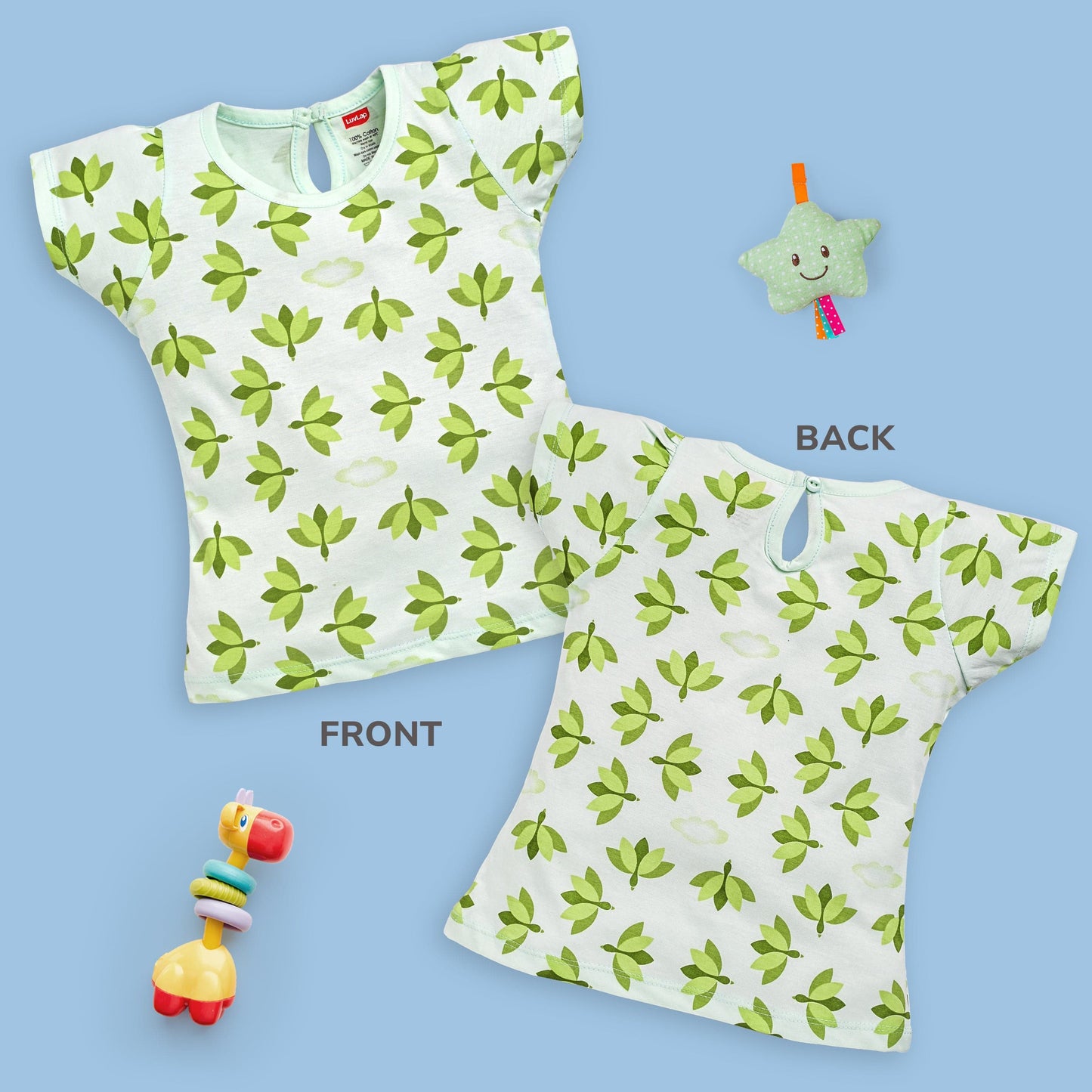 Baby Girls Pack Of 5 Half Sleeve Top 100% Cotton