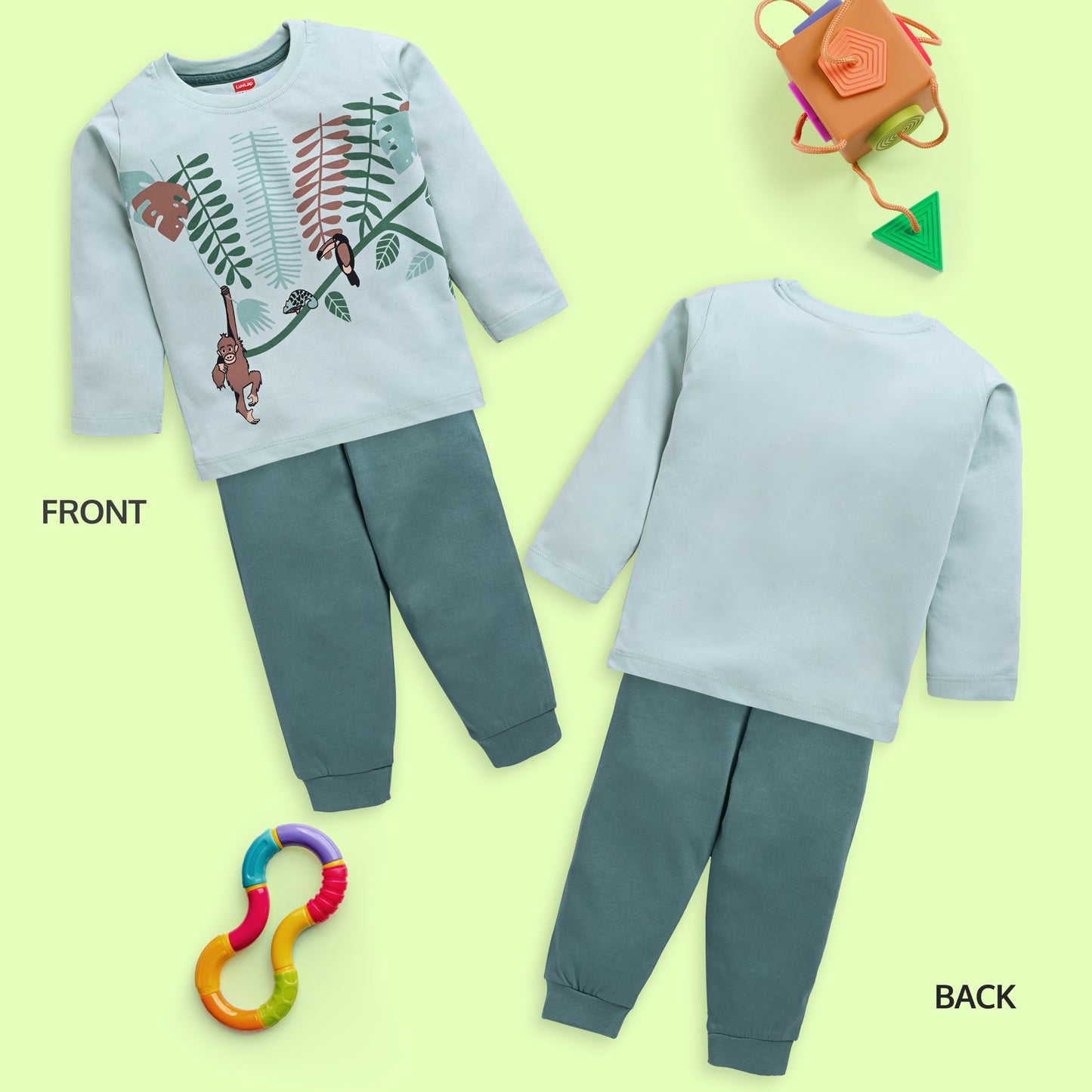 Baby Boys Pack Of 3 Full Sleeve T-Shirt & Pyjama Set 100% Cotton