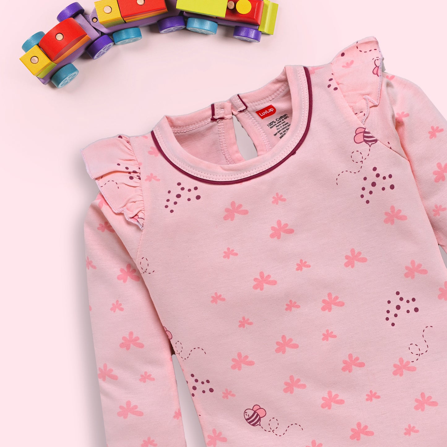 Baby Girls Pack Of 3 Full Sleeve Top & Pyjama Set 100% Cotton
