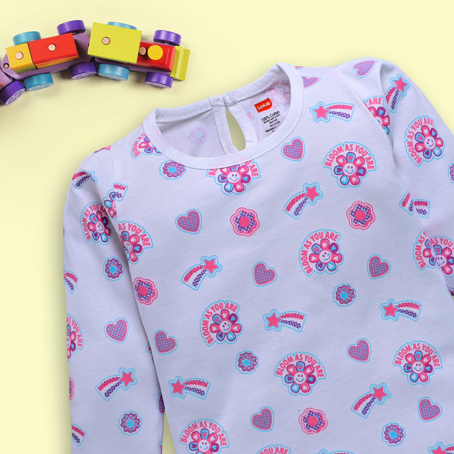 Baby Girls Pack Of 3 Full Sleeve Top & Pyjama Set 100% Cotton
