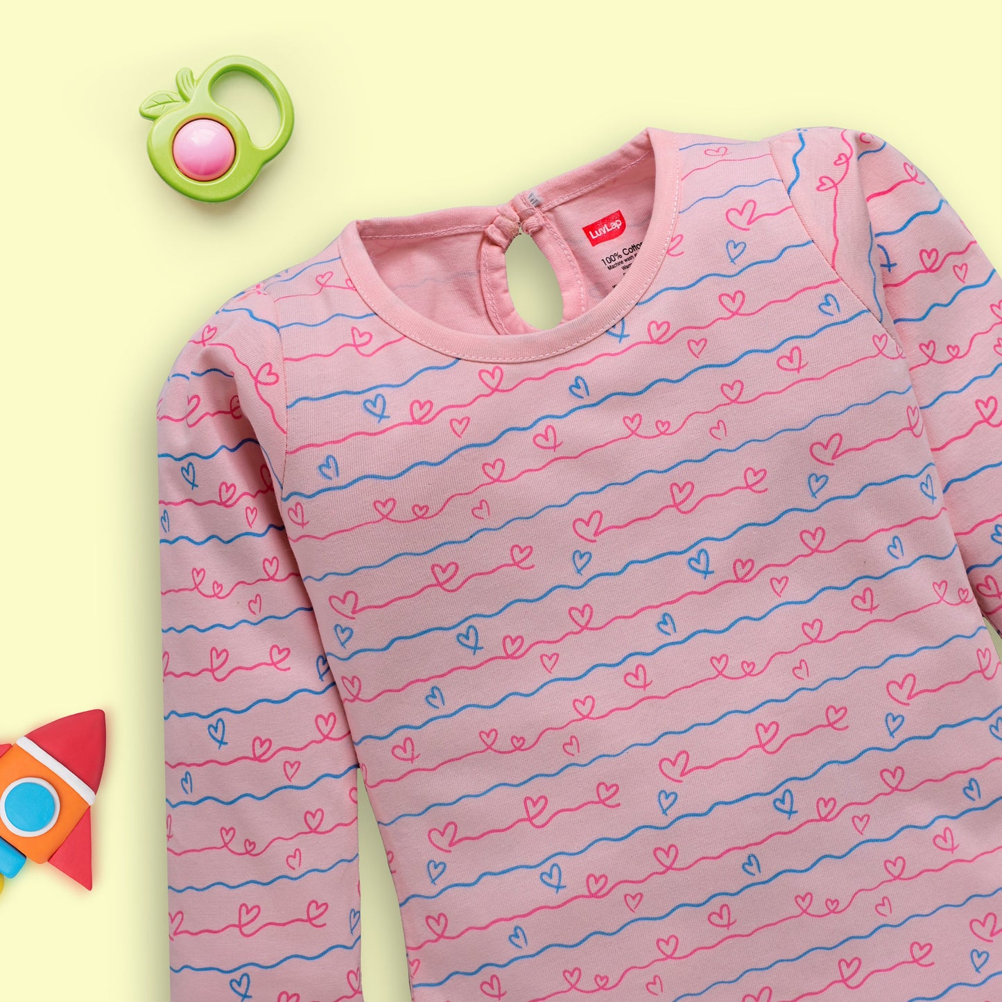Baby Girls Pack Of 3 Full Sleeve Top & Pyjama Set 100% Cotton