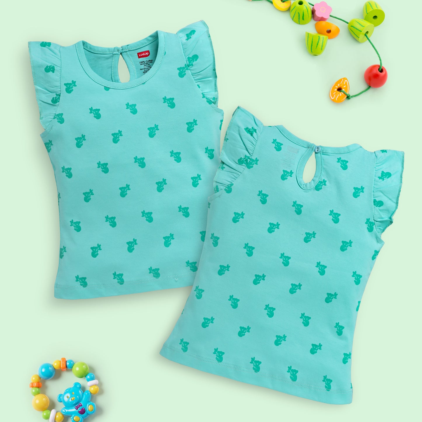 Baby Girls Pack Of 5 Half Sleeve Top 100% Cotton