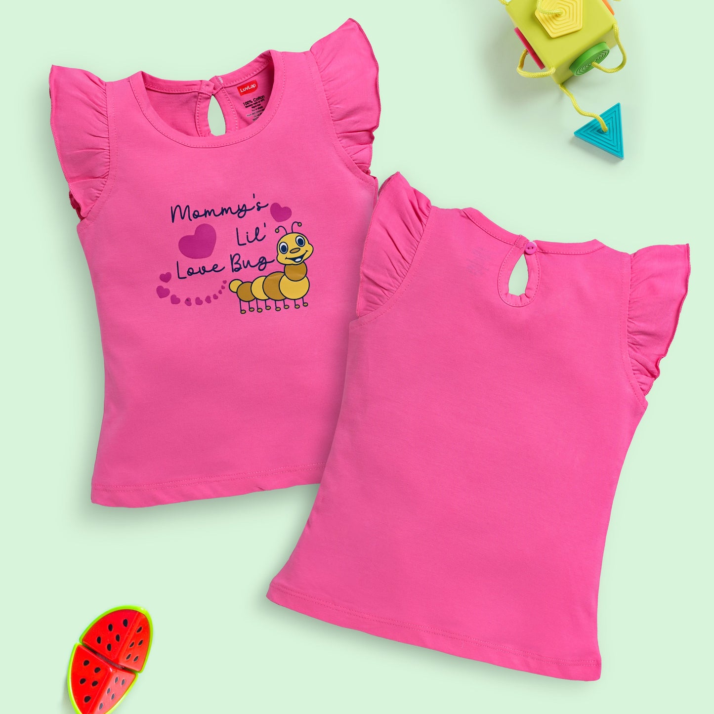 Baby Girls Pack Of 5 Half Sleeve Top 100% Cotton