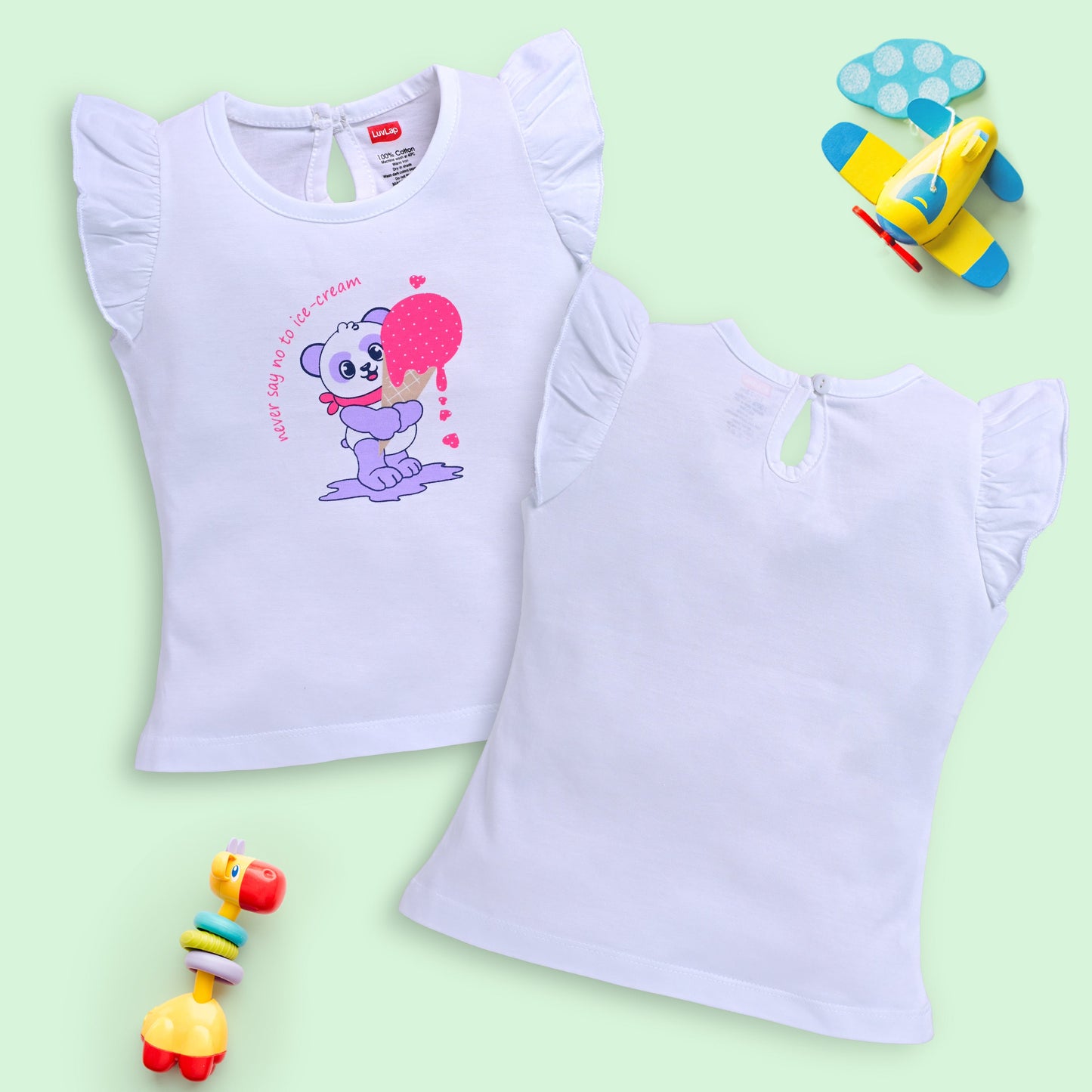 Baby Girls Pack Of 5 Half Sleeve Top 100% Cotton