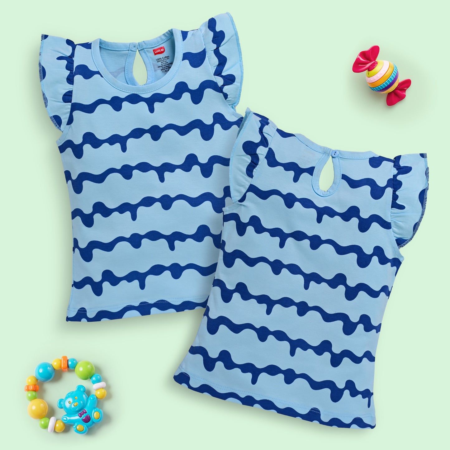 Baby Girls Pack Of 5 Half Sleeve Top 100% Cotton