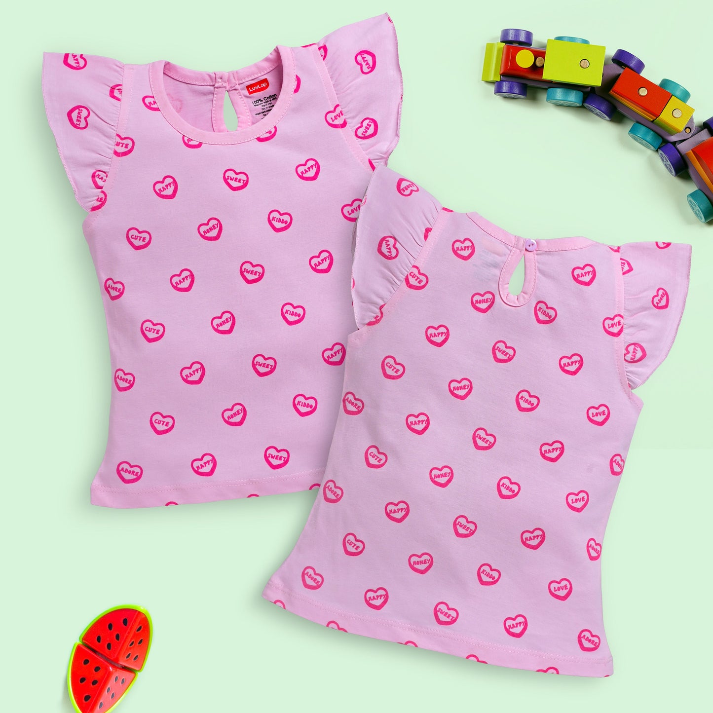 Baby Girls Pack Of 5 Half Sleeve Top 100% Cotton