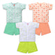 Baby Boys & Baby Girls Pack Of 3 Half Sleeve Jhabla & Shorts Set 100% Cotton
