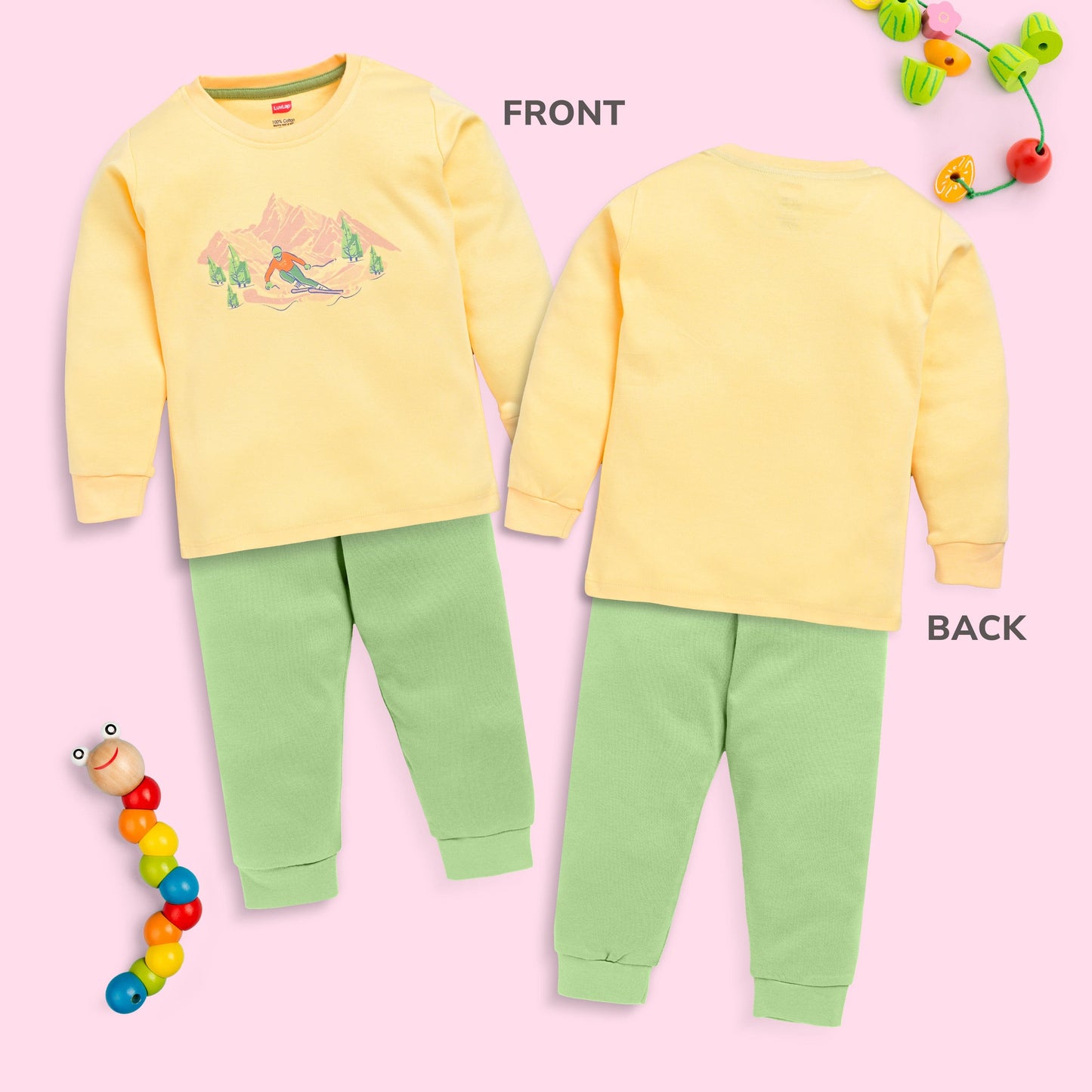 Baby Boys Pack Of 3 Full Sleeve T-Shirt & Pyjama Set 100% Cotton