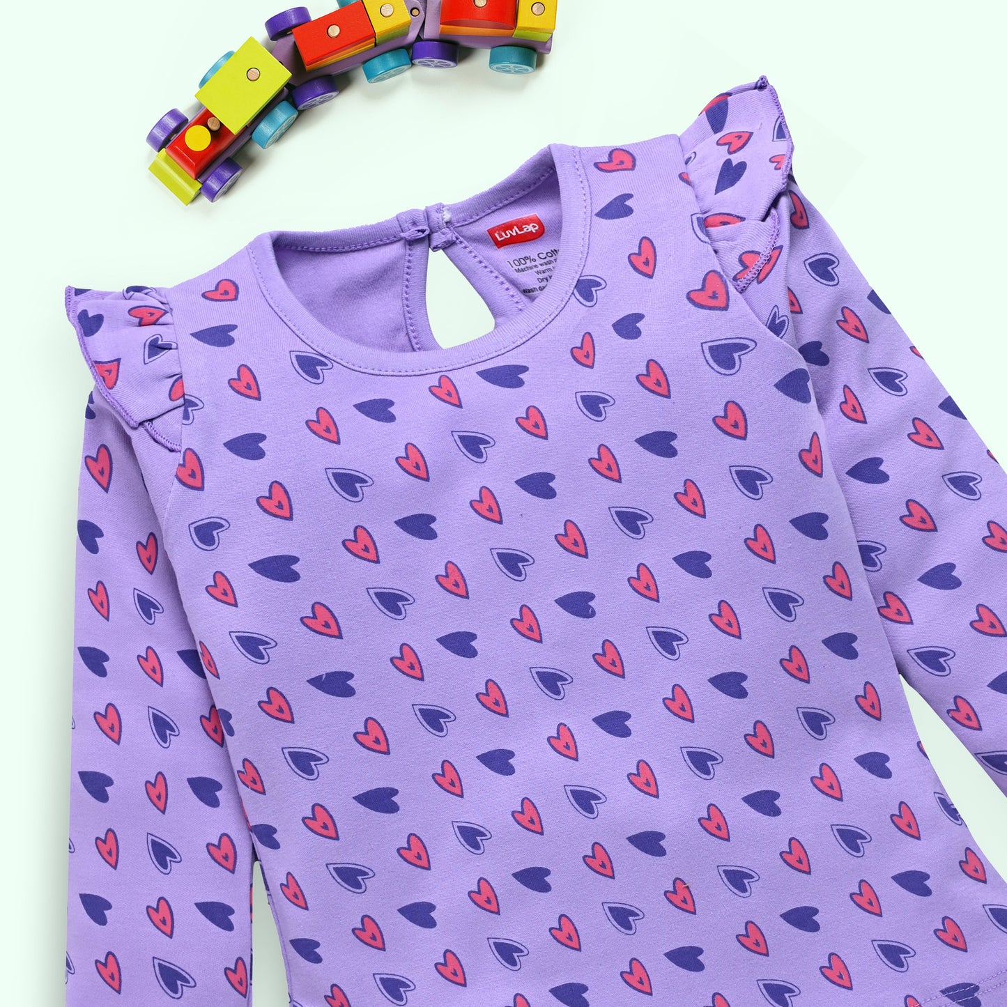 Baby Girls Pack Of 3 Full Sleeve Top & Pyjama Set 100% Cotton