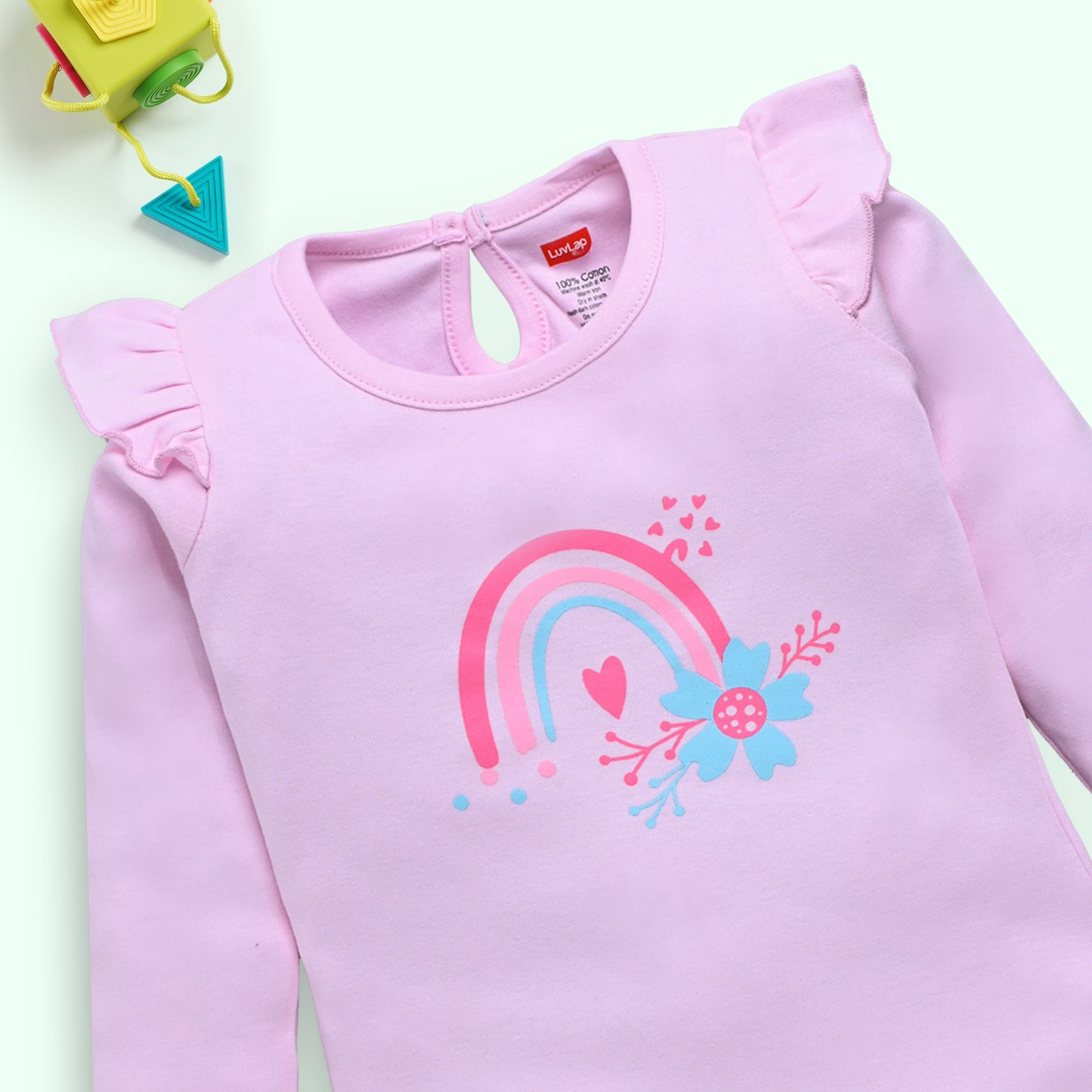 Baby Girls Pack Of 3 Full Sleeve Top & Pyjama Set 100% Cotton