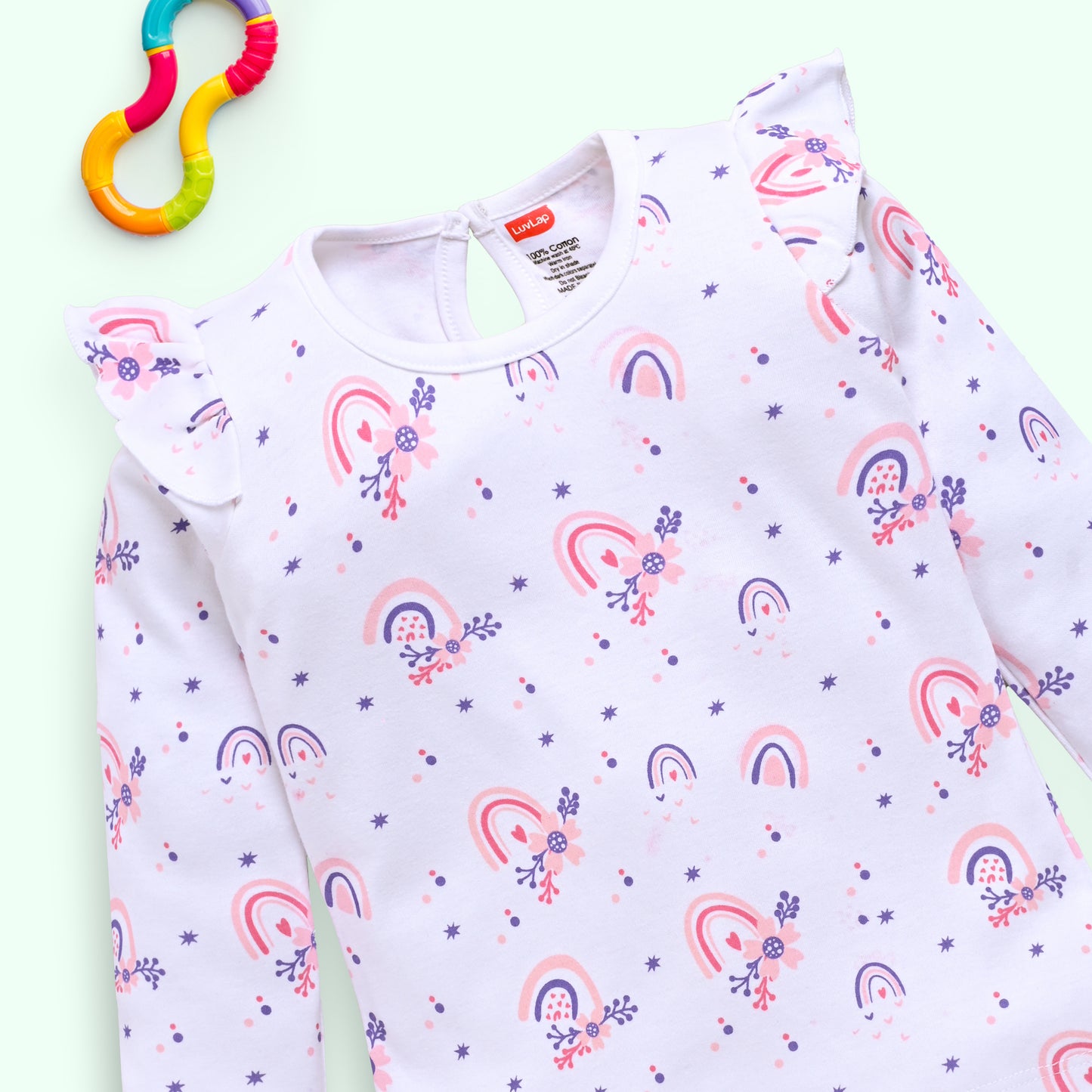 Baby Girls Pack Of 3 Full Sleeve Top & Pyjama Set 100% Cotton