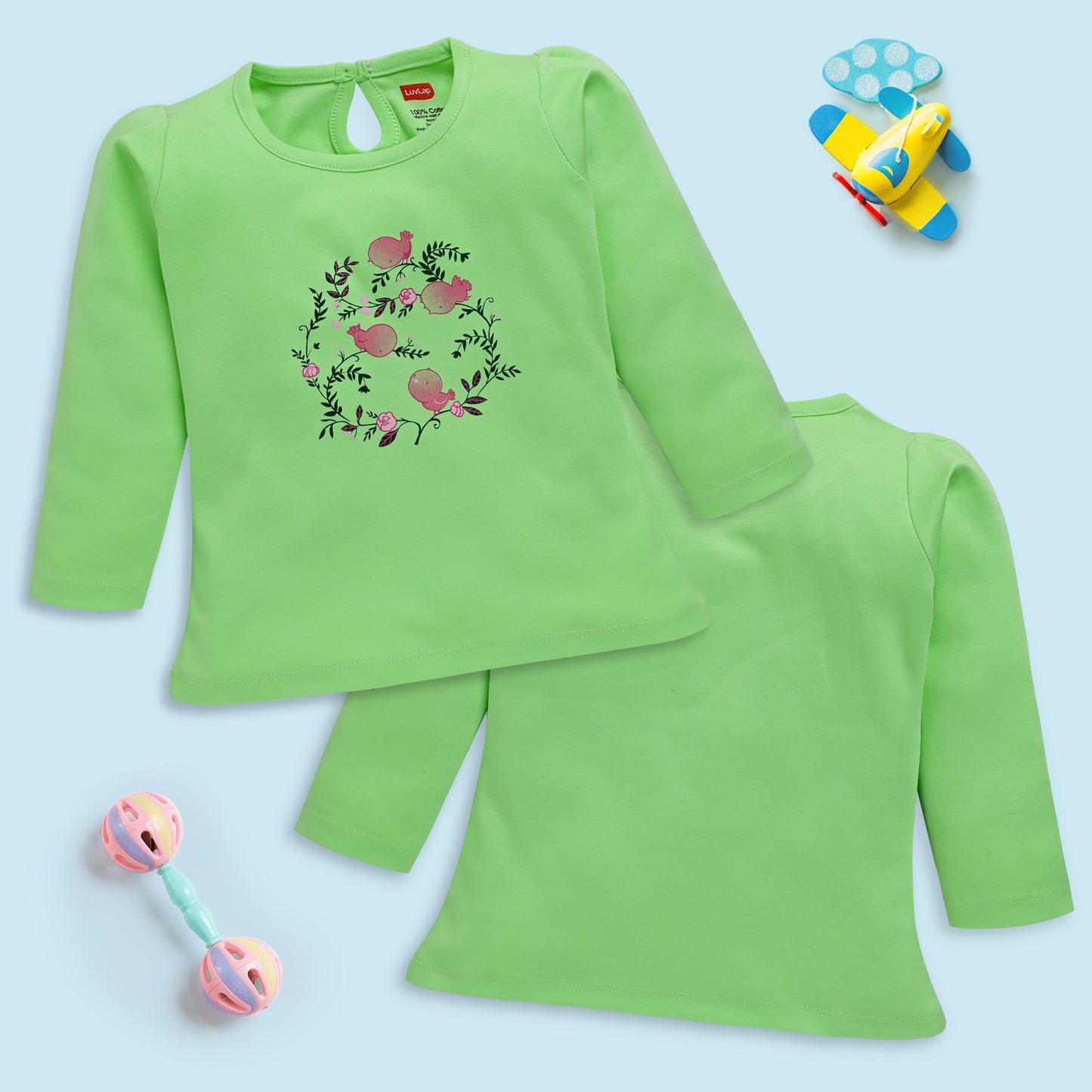 Baby Girls Pack Of 4 Full Sleeve Top 100% Cotton