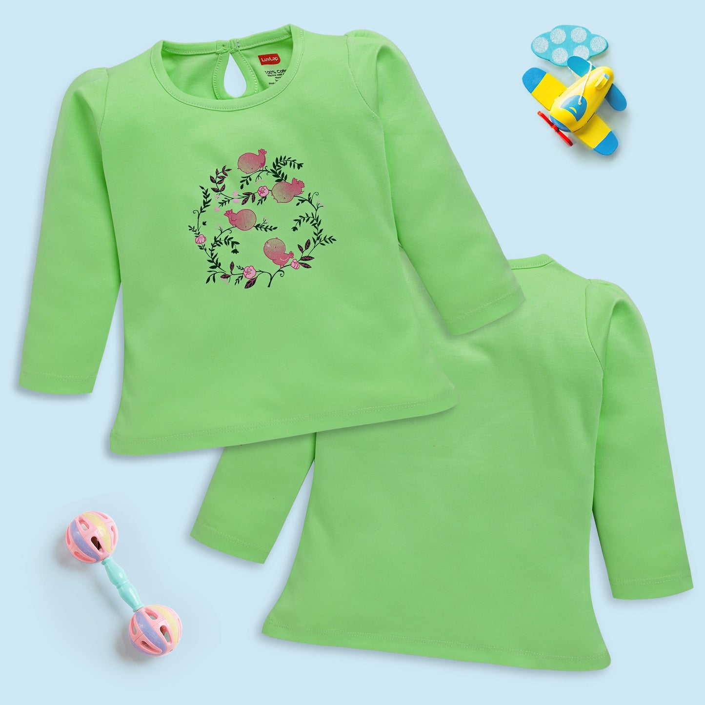 Baby Girls Pack Of 4 Full Sleeve Top 100% Cotton