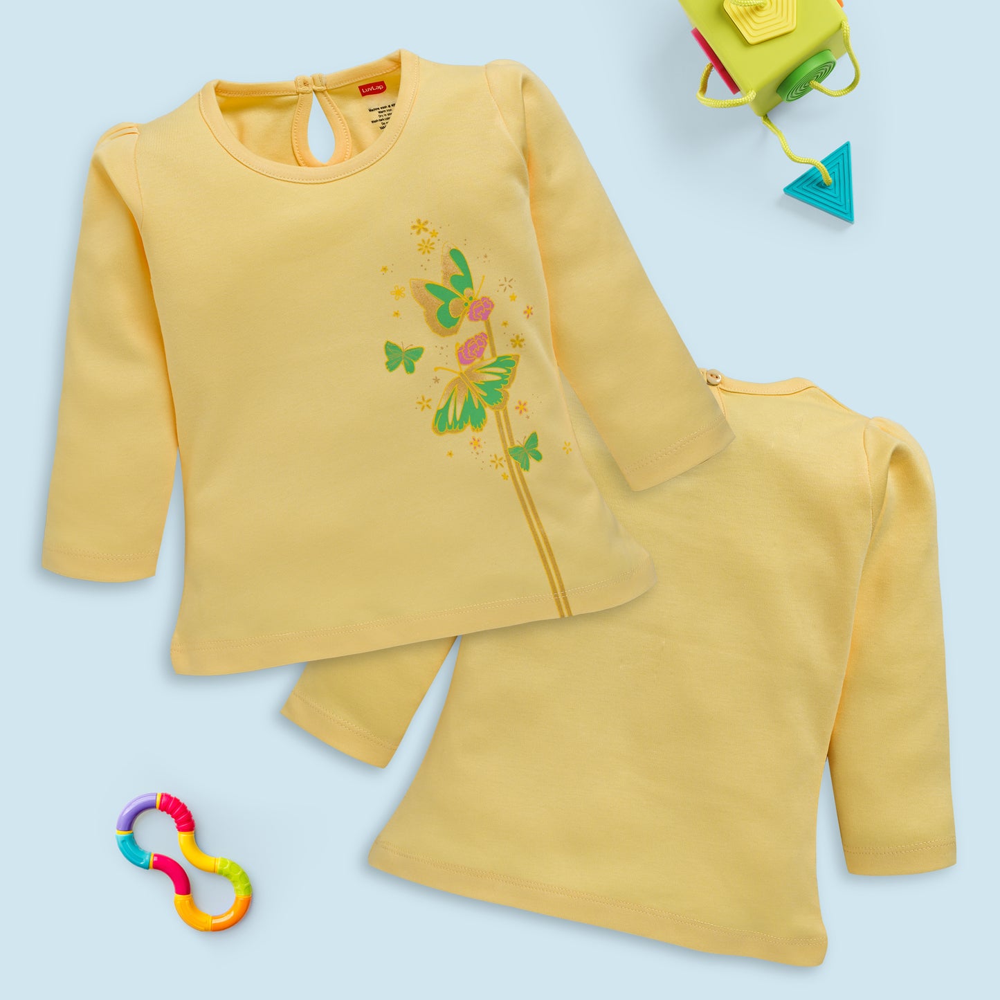 Baby Girls Pack Of 4 Full Sleeve Top 100% Cotton
