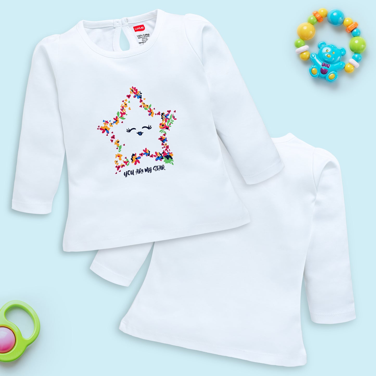 Baby Girls Pack Of 4 Full Sleeve Top 100% Cotton