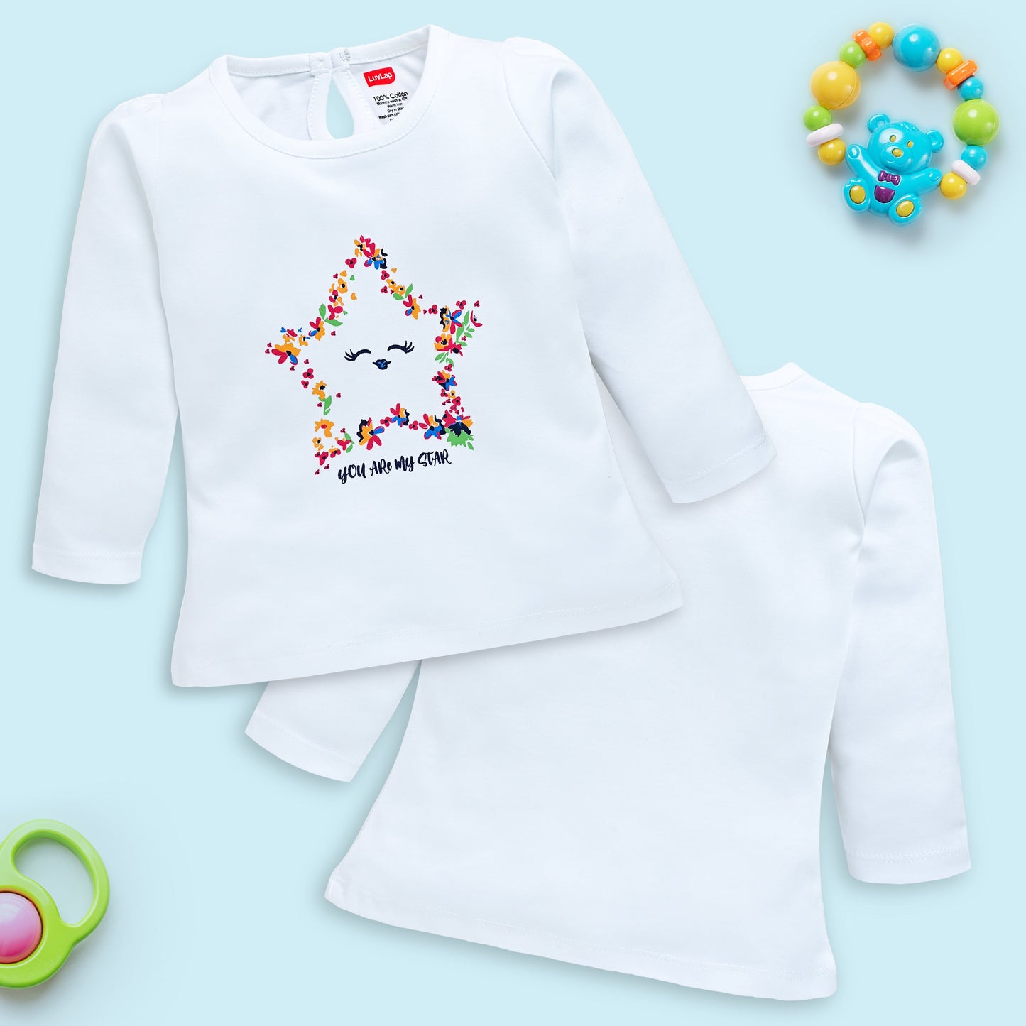 Baby Girls Pack Of 4 Full Sleeve Top 100% Cotton