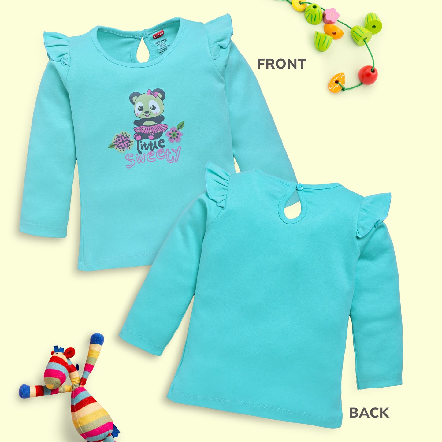 Baby Girls Pack Of 4 Full Sleeve Top 100% Cotton