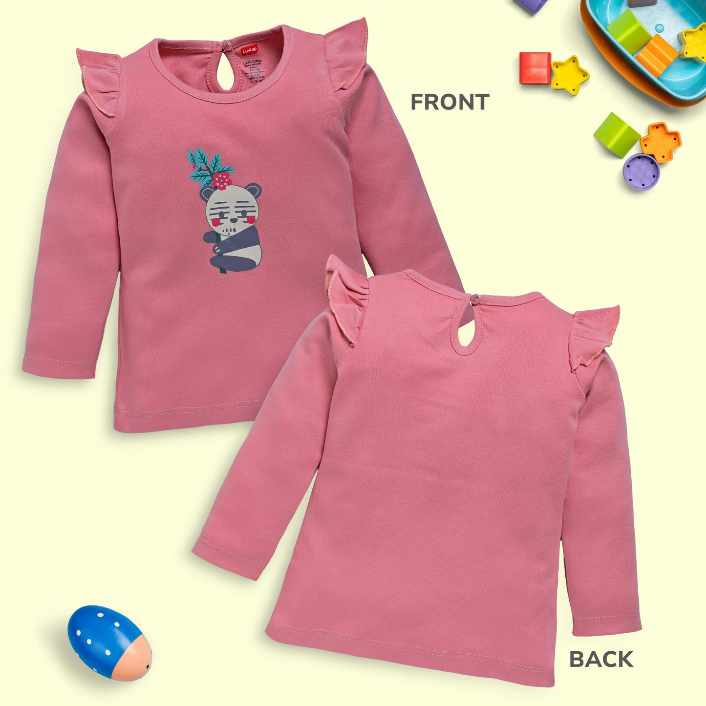 Baby Girls Pack Of 4 Full Sleeve Top 100% Cotton