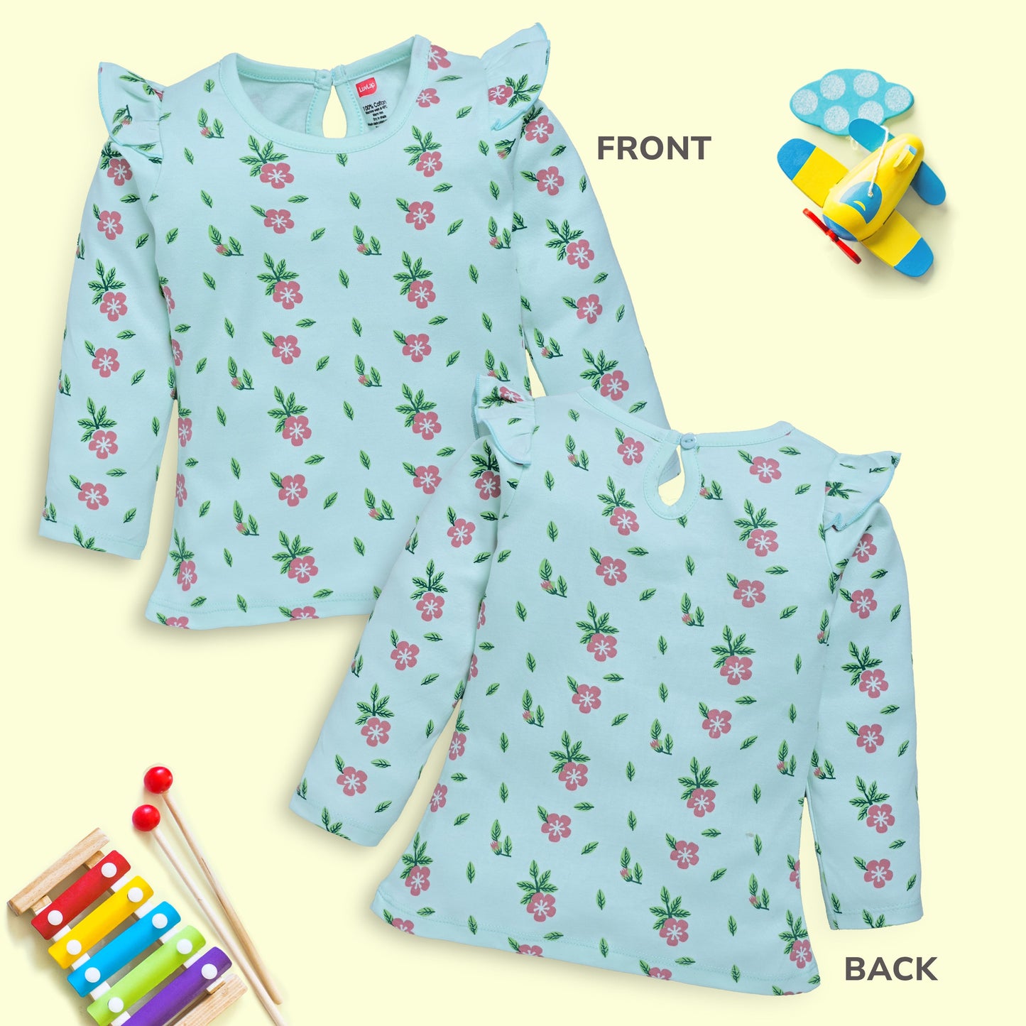 Baby Girls Pack Of 4 Full Sleeve Top 100% Cotton