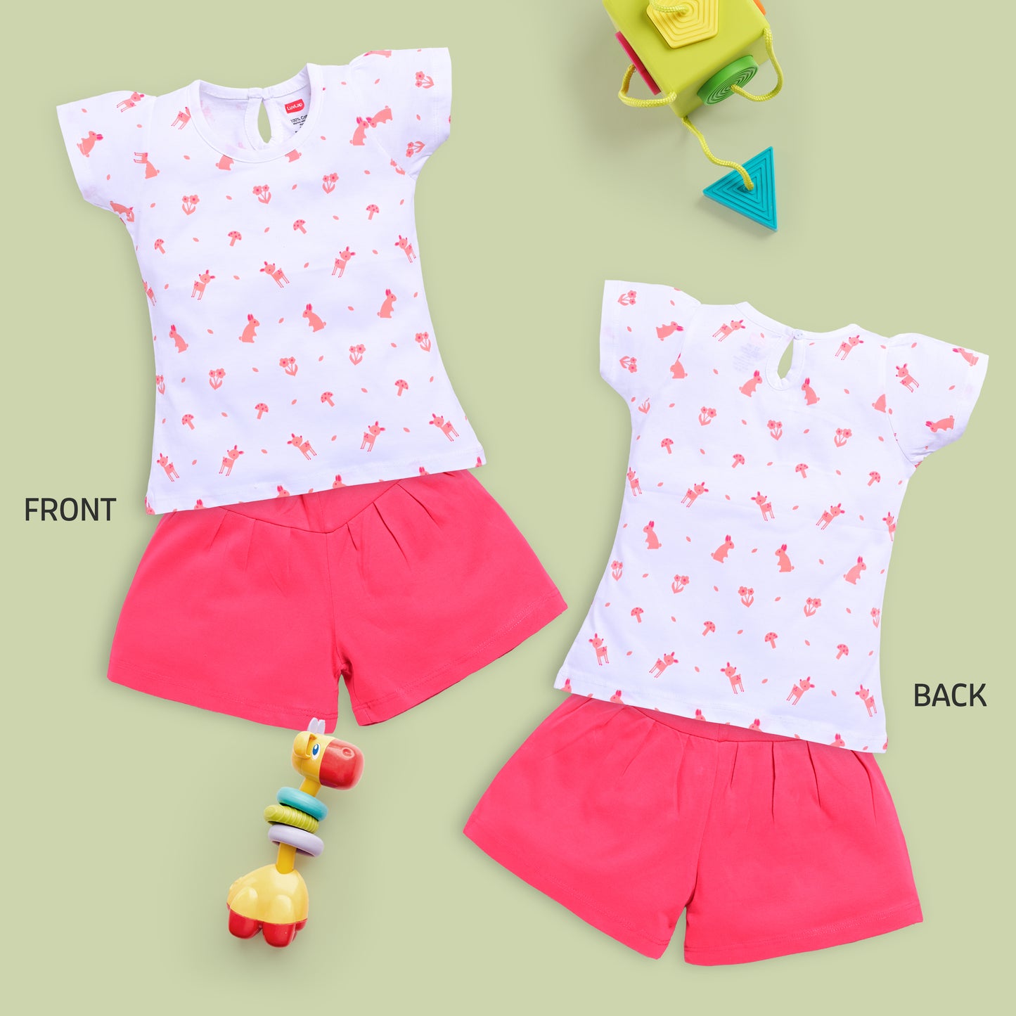 Baby Girls Regular Fit 100% Cotton Half Sleeves Girls Top CoSets Pack Of 3
