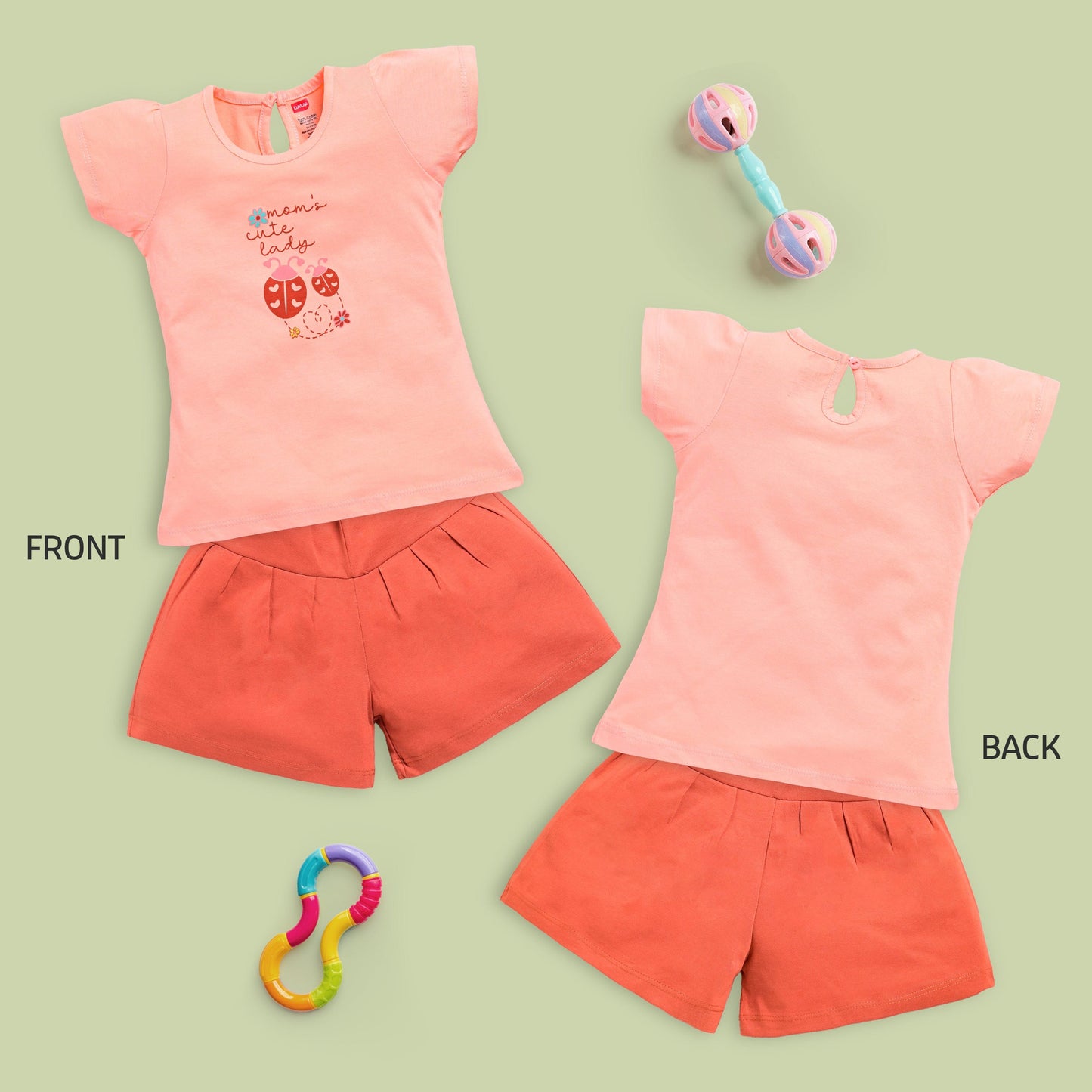 Baby Girls Regular Fit 100% Cotton Half Sleeves Girls Top CoSets Pack Of 3