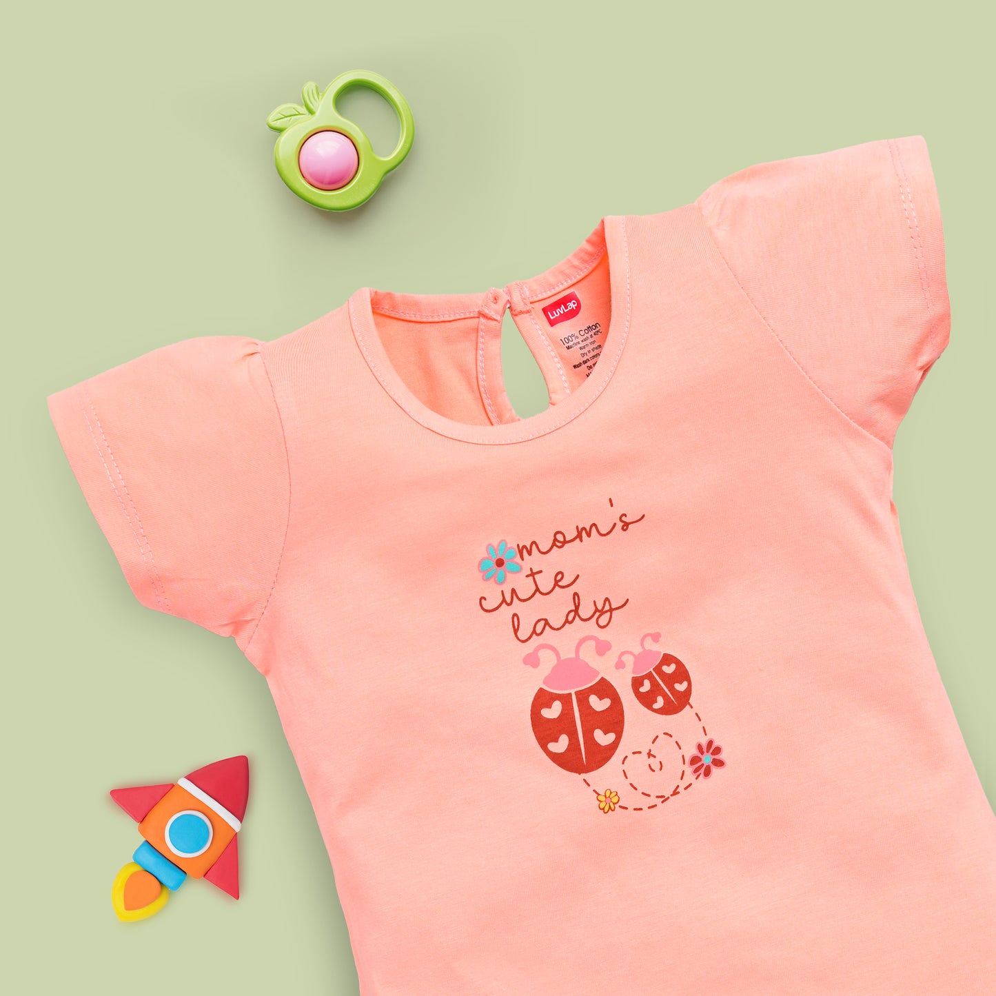 Baby Girls Regular Fit 100% Cotton Half Sleeves Girls Top CoSets Pack Of 3