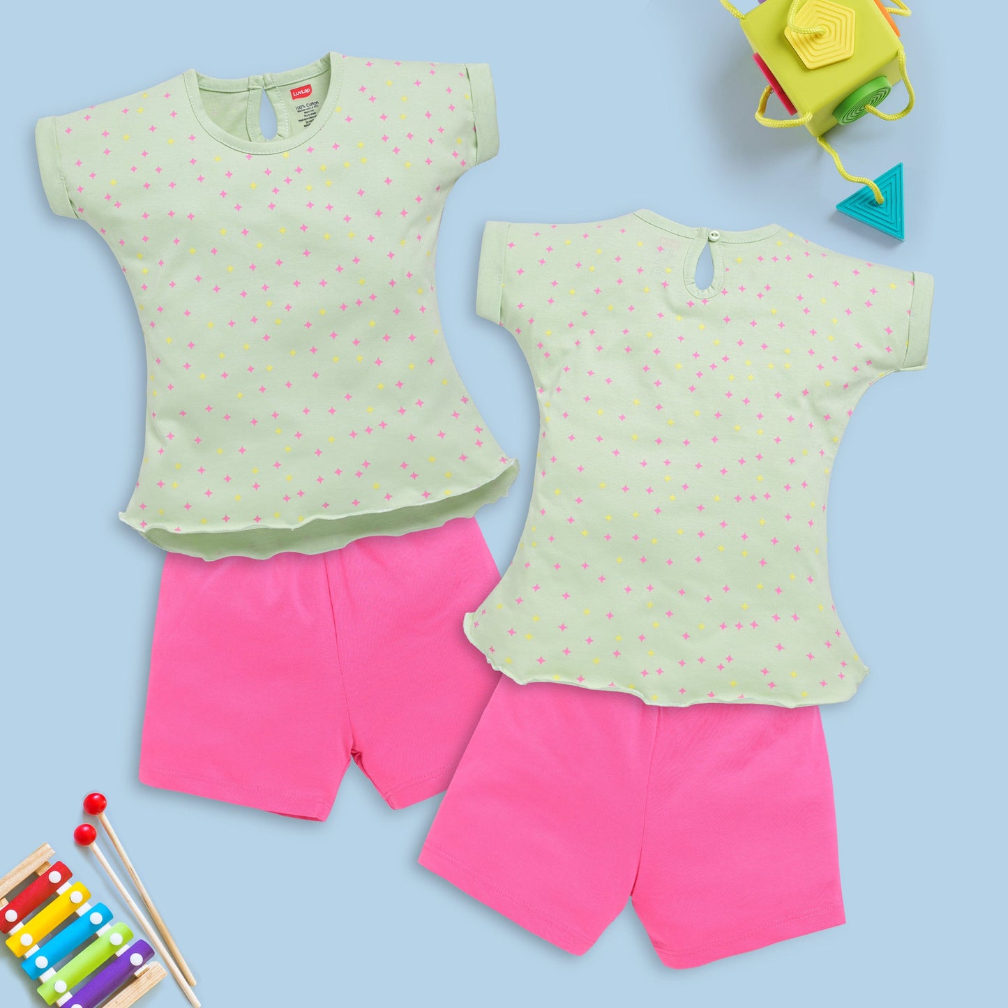 Baby Girls Regular Fit 100% Cotton Half Sleeves Girls Top CoSets Pack Of 3