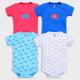 Baby Boys and Girls 100% Cotton Half Sleeve Romper/Bodysuit Pack Of 4