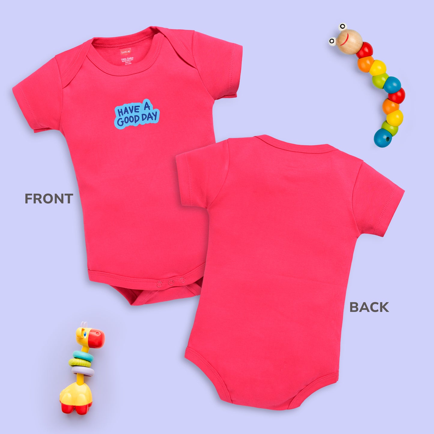 Baby Boys and Girls 100% Cotton Half Sleeve Romper/Bodysuit Pack Of 4