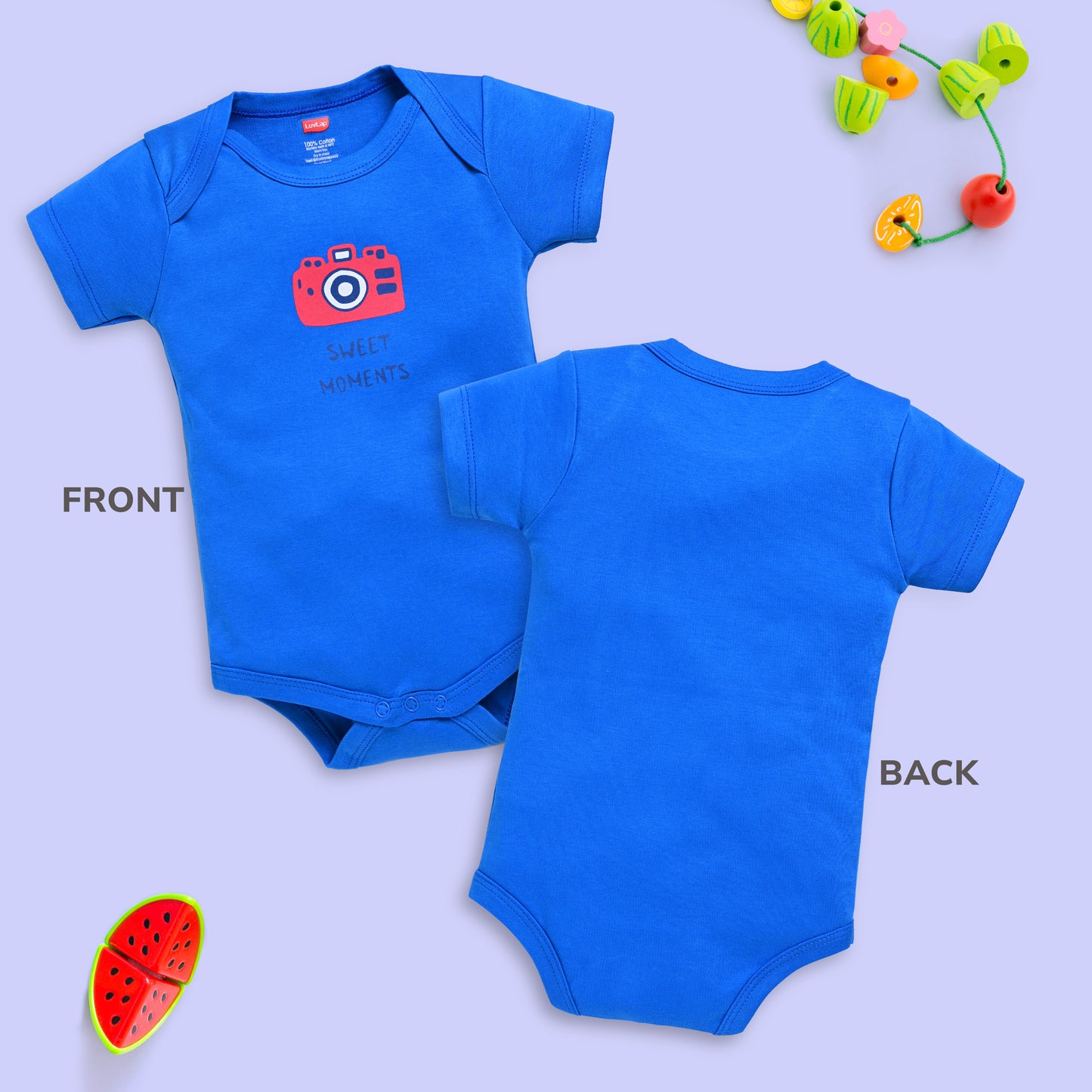 Baby Boys and Girls 100% Cotton Half Sleeve Romper/Bodysuit Pack Of 4