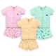 Boys & Girls Regular Fit 100% Cotton Half Sleeve Jhabla & Shorts Sets Pack Of 3, Sea Green, Pink Rose & Mango